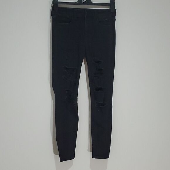 𝅺american Eagle black next level stretch 28x28 size 4 high rise jeggings - Picture 3 of 8